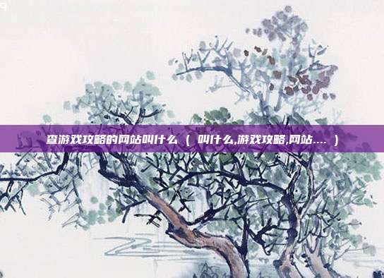 查游戏攻略的网站叫什么 ( 叫什么,游戏攻略,网站.... )