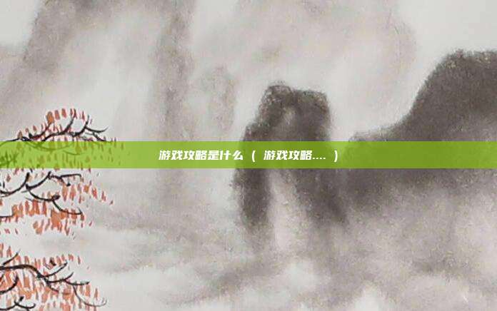 游戏攻略是什么 ( 游戏攻略.... )