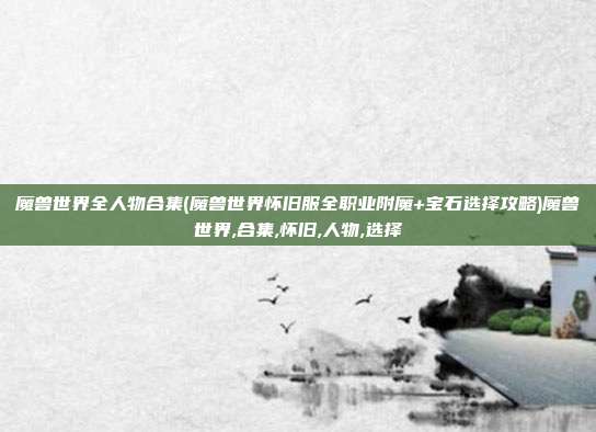 魔兽世界全人物合集(魔兽世界怀旧服全职业附魔+宝石选择攻略)魔兽世界,合集,怀旧,人物,选择