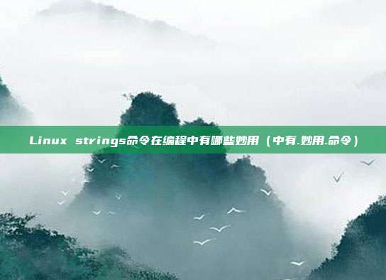 Linux strings命令在编程中有哪些妙用（中有.妙用.命令）