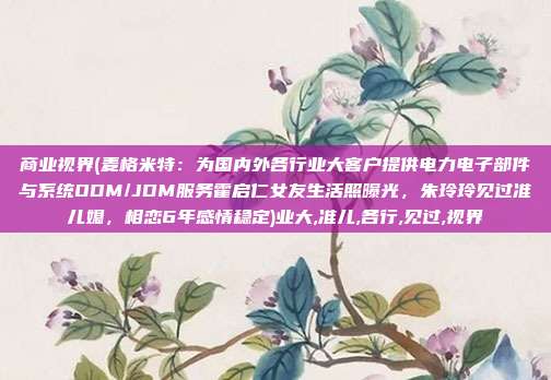 商业视界(麦格米特：为国内外各行业大客户提供电力电子部件与系统ODM/JDM服务霍启仁女友生活照曝光，朱玲玲见过准儿媳，相恋6年感情稳定)业大,准儿,各行,见过,视界