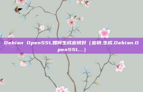 Debian OpenSSL如何生成密钥对（密钥.生成.Debian.OpenSSL...）