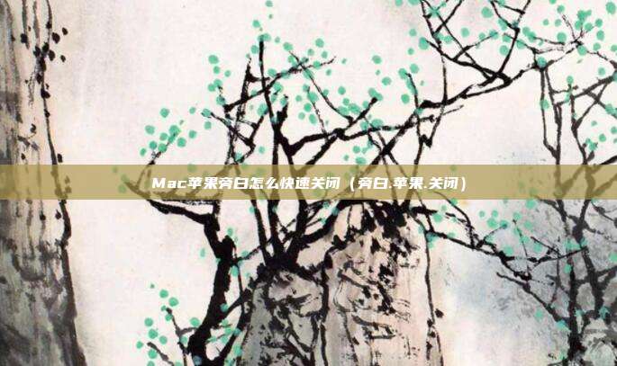 Mac苹果旁白怎么快速关闭（旁白.苹果.关闭）