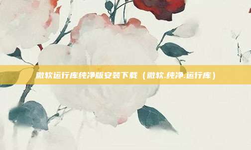 微软运行库纯净版安装下载(微软.纯净.运行库)