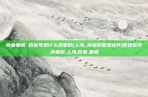 商业要闻 百家号是什么类型的(上海_商业街管理软件)管理软件,商业街,上海,百家,要闻