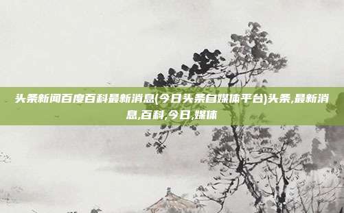 头条新闻百度百科最新消息(今日头条自媒体平台)头条,最新消息,百科,今日,媒体