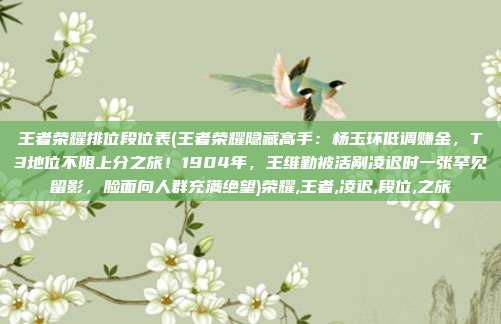 王者荣耀排位段位表(王者荣耀隐藏高手：杨玉环低调赚金，T3地位不阻上分之旅！1904年，王维勤被活剐凌迟时一张罕见留影，脸面向人群充满绝望)荣耀,王者,凌迟,段位,之旅