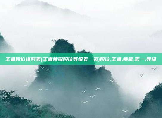 王者段位排列表(王者荣耀段位等级表一览)段位,王者,荣耀,表一,等级
