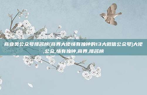 商业类公众号排名榜(商界大佬情有独钟的13大微信公众号)大佬,公众,情有独钟,商界,排名榜