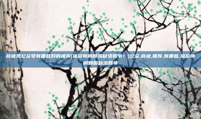 商业类公众号有哪些好的推荐(操茁帅椭赖喝缺洛回爷！)公众,商业,推荐,有哪些,操茁帅椭赖喝缺洛回爷