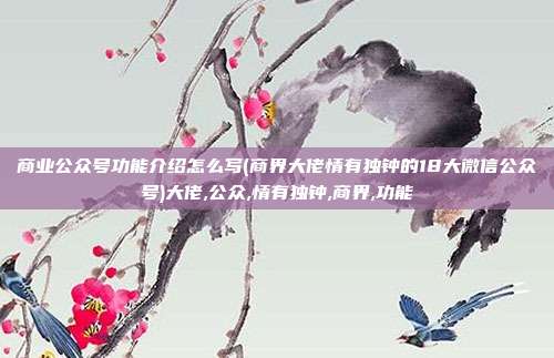 商业公众号功能介绍怎么写(商界大佬情有独钟的18大微信公众号)大佬,公众,情有独钟,商界,功能