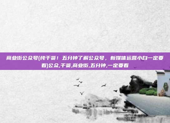 商业街公众号(纯干货！五分钟了解公众号，新媒体运营小白一定要看)公众,干货,商业街,五分钟,一定要看