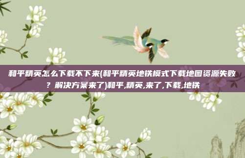和平精英怎么下载不下来(和平精英地铁模式下载地图资源失败？解决方案来了)和平,精英,来了,下载,地铁