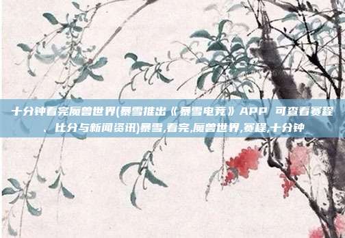 十分钟看完魔兽世界(暴雪推出《暴雪电竞》APP 可查看赛程、比分与新闻资讯)暴雪,看完,魔兽世界,赛程,十分钟