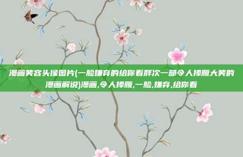 漫画笑容头像图片(一脸嫌弃的给你看胖次一部令人捧腹大笑的漫画解说)漫画,令人捧腹,一脸,嫌弃,给你看