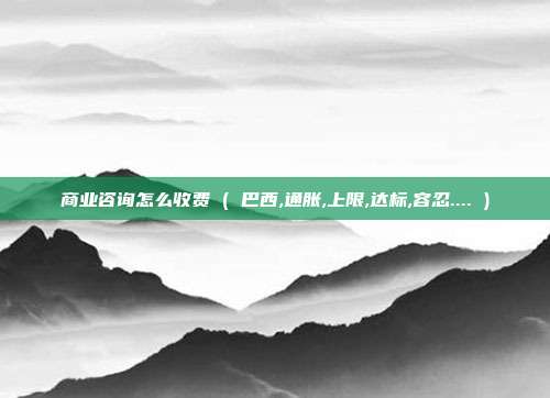 商业咨询怎么收费 ( 巴西,通胀,上限,达标,容忍.... )