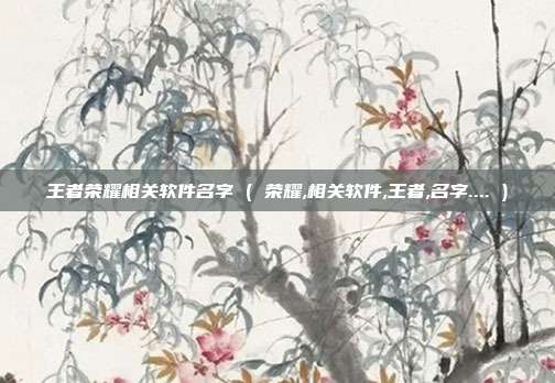 王者荣耀相关软件名字 ( 荣耀,相关软件,王者,名字.... )