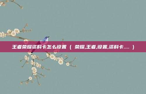 王者荣耀资料卡怎么设置 ( 荣耀,王者,设置,资料卡.... )