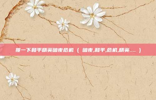搜一下和平精英暗夜危机 ( 暗夜,和平,危机,精英.... )