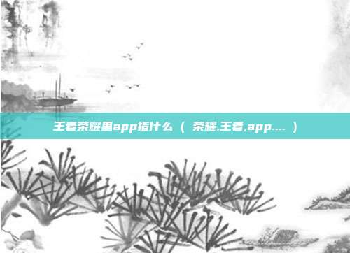 王者荣耀里app指什么 ( 荣耀,王者,app.... )